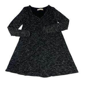 Abercrombie & Fitch‎ Dress Spacedye Black V-Neck Long Sleeve Mini Women's XS